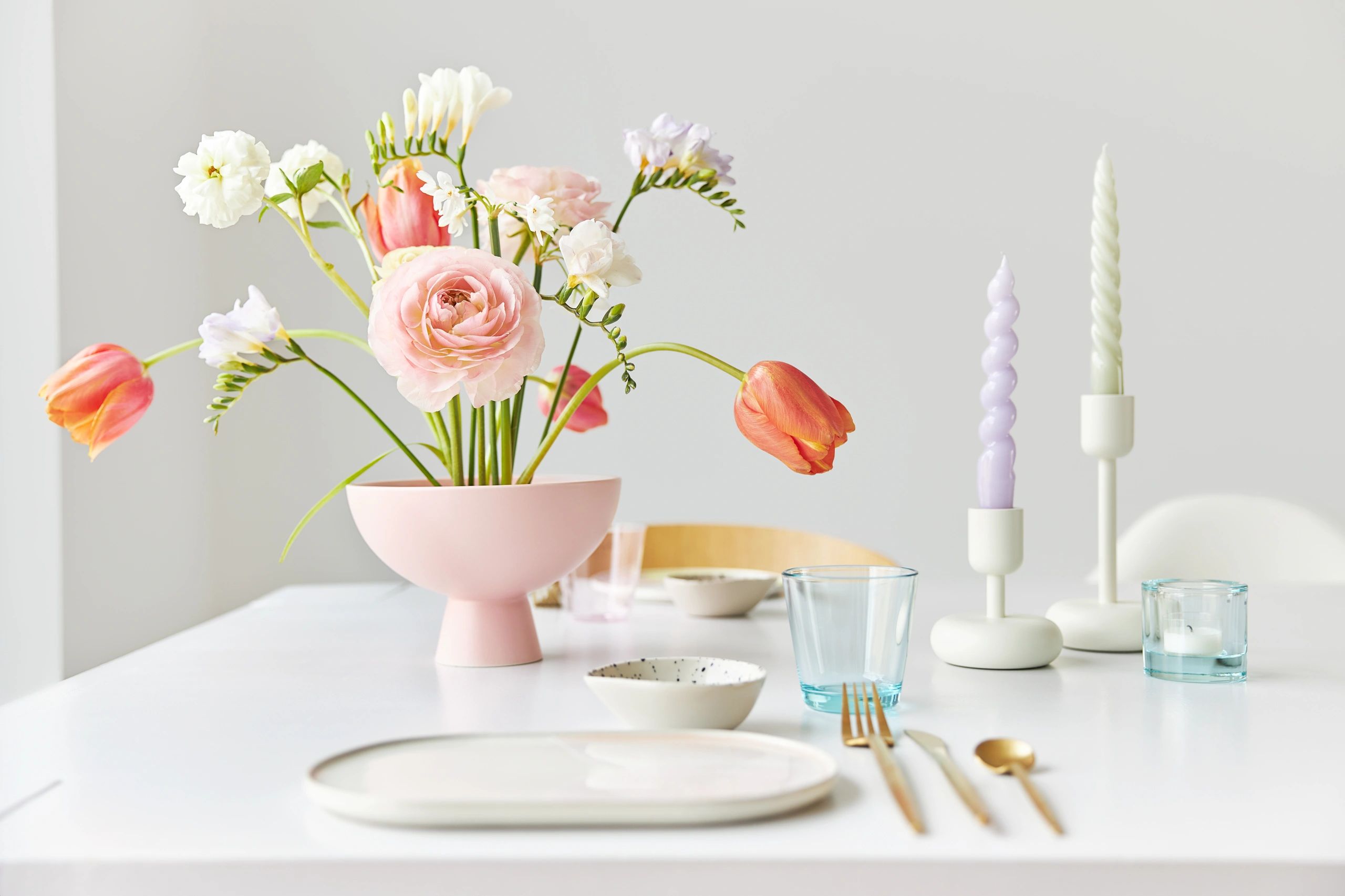 Modern spring bouquet in a vase