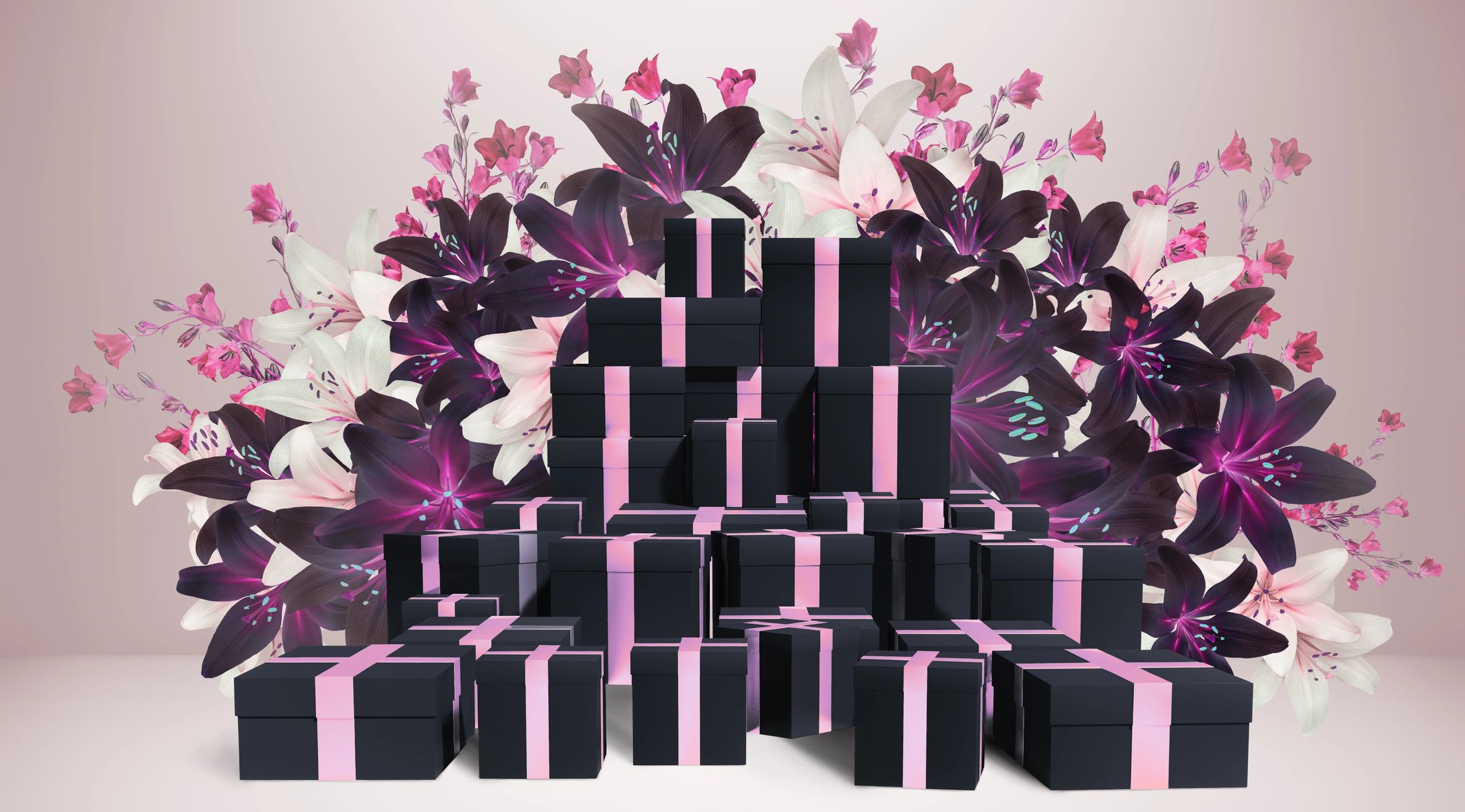 Gift boxes with flowers for local delivery orders
